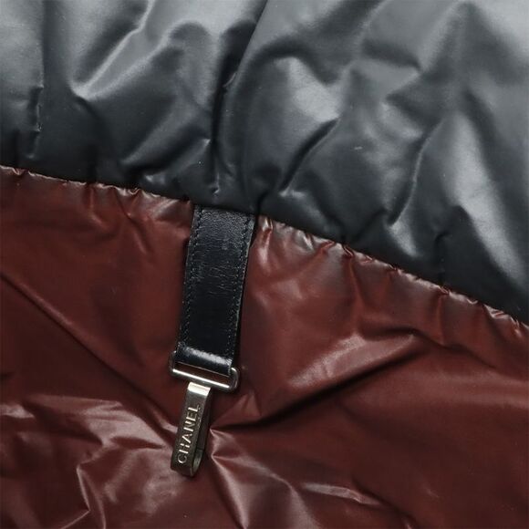 Chanel Coco Cocoon Small Tote Bag Handbag Quilted Nylon Leather Black Silver - Picture 6 of 8